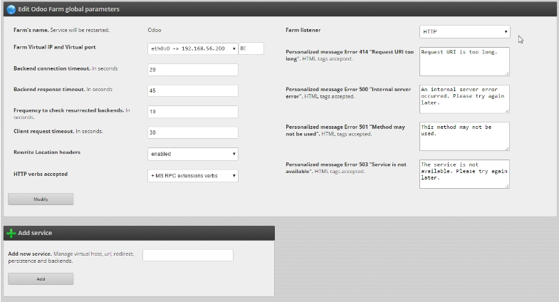 Odoo edit http farm