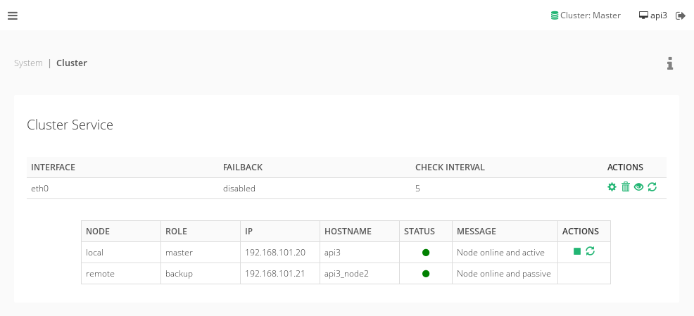 Cluster monitoring